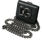 Sleek Lamb Leather Card Holder with Chain Strap