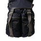 Elegant Blue Nylon Leather Backpack
