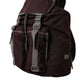 Elegant Maroon Nylon Leather Backpack