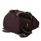 Elegant Maroon Nylon Leather Backpack