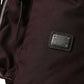 Elegant Maroon Nylon Leather Backpack