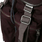 Elegant Maroon Nylon Leather Backpack
