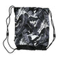 Elegant Black Leaf Print Nap Sack Bag