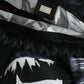 Elegant Black Leaf Print Nap Sack Bag