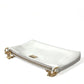 Embroidered Floral Leather Clutch with Chain Strap