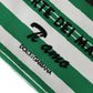 Elegant Striped Leather-Trim Pouch
