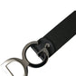 Elegant Black Leather Belt with Metal Buckle