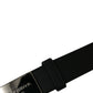 Elegant Black Leather Belt with Metal Buckle