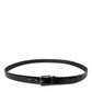 Elegant Leather Belt with Metal Buckle Closure