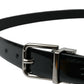 Elegant Leather Belt with Metal Buckle Closure
