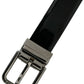 Elegant Leather Belt with Metal Buckle Closure