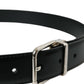 Elegant Black Calf Leather Belt