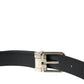 Elegant Black Calf Leather Belt