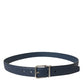 Elegant Navy Blue Leather Belt