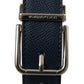 Elegant Navy Blue Leather Belt