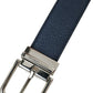 Elegant Navy Blue Leather Belt
