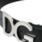 Elegant Black Calf Leather Belt with Metal Buckle