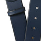 Elegant Blue Calf Leather Belt with Metal Buckle