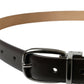 Elegant Dark Brown Leather Belt