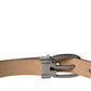 Elegant Dark Brown Leather Belt