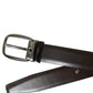 Elegant Dark Brown Leather Belt
