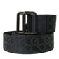 Elegant Black Leather-Blend Belt