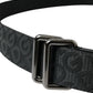 Elegant Black Leather-Blend Belt