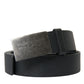 Elegant Black Calfskin Leather Belt