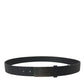 Elegant Black Calfskin Leather Belt