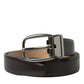 Elegant Dark Brown Calf Leather Belt
