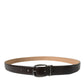Elegant Dark Brown Calf Leather Belt