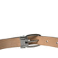 Elegant Dark Brown Calf Leather Belt