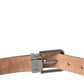 Chic Black Leather Belt with Metal Buckle