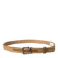 Elegant Beige Woven Leather Belt