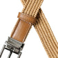 Elegant Beige Woven Leather Belt