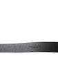 Elegant Black Leather Belt with Metal Buckle
