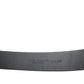 Elegant Black Leather Belt with Metal Buckle