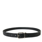 Elegant Alligator Leather Belt in Black