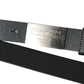 Elegant Black Calf Leather Belt with Metal Buckle