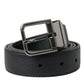 Elegant Leather Belt with Metal Buckle