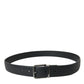 Elegant Leather Belt with Metal Buckle