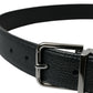 Elegant Leather Belt with Metal Buckle