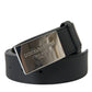 Elegant Leather Belt with Metal Buckle