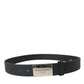 Elegant Leather Belt with Metal Buckle