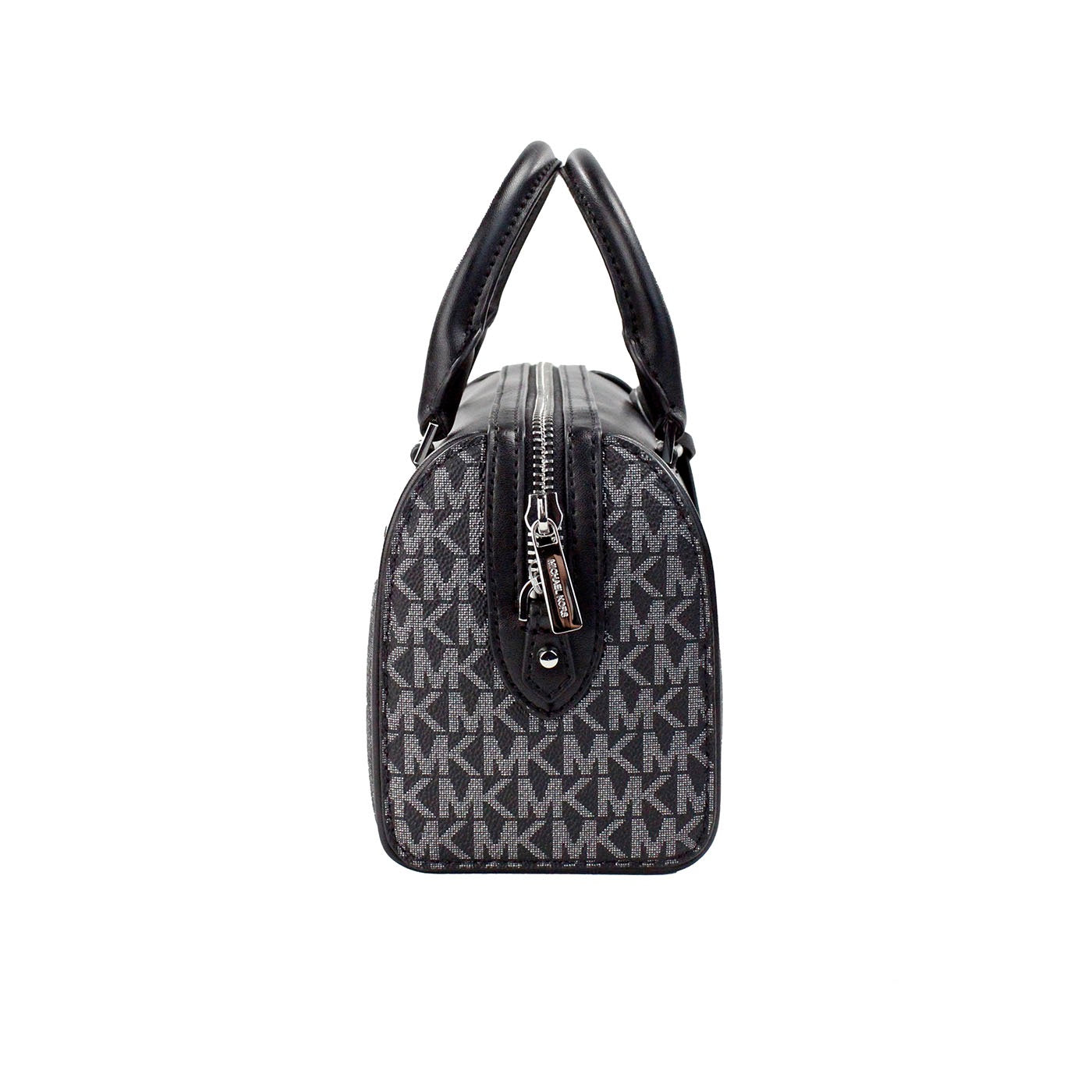 Travel XS Black Silver Signature PVC Duffle Crossbody Bag Purse