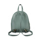 Chic Green Leather Backpack with Adjustable Straps