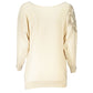 Beige Rhinestone Crew Neck Sweater