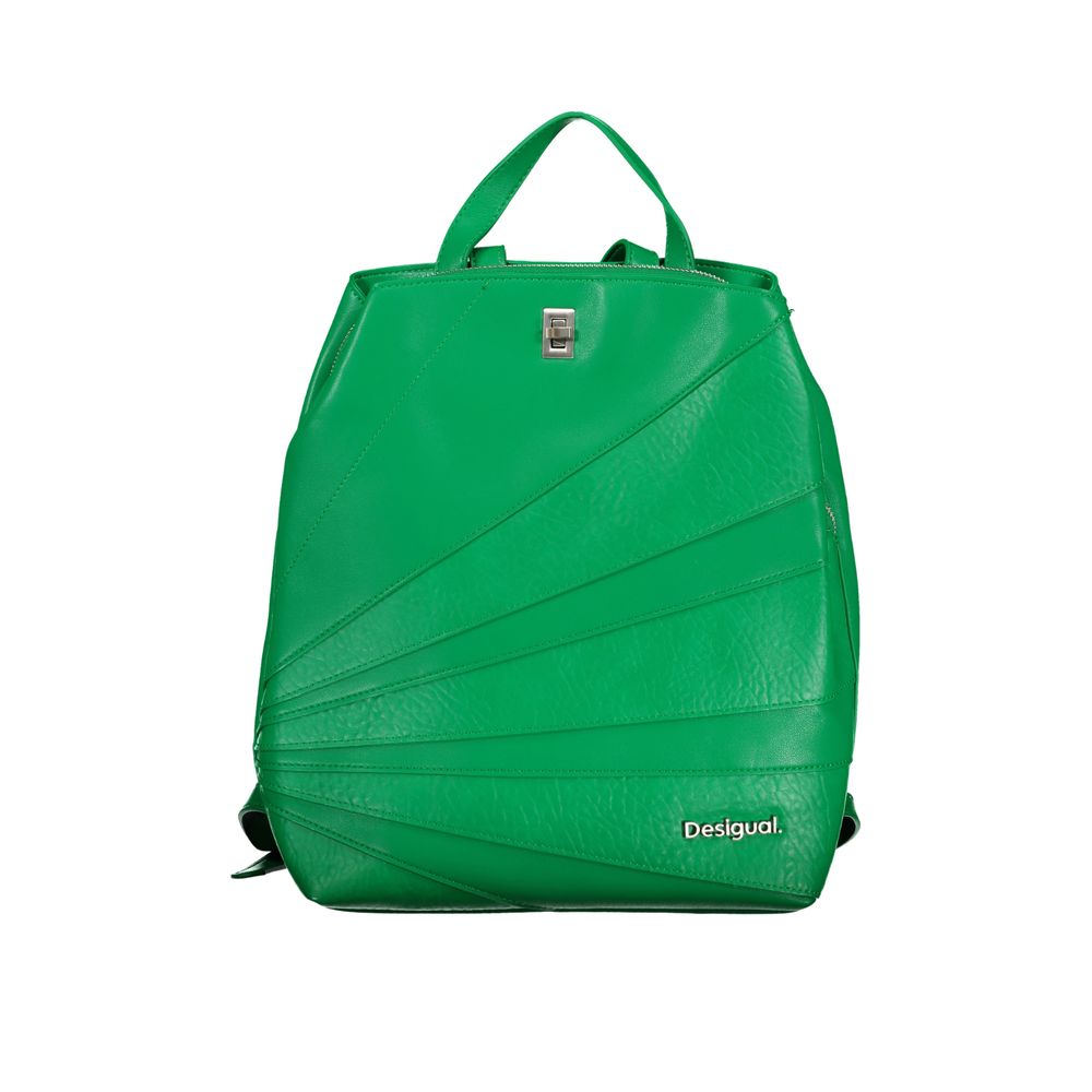 Chic Green Backpack with Contrast Details