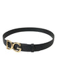 Elegant Black Leather Waist Belt