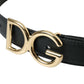 Elegant Black Leather Waist Belt